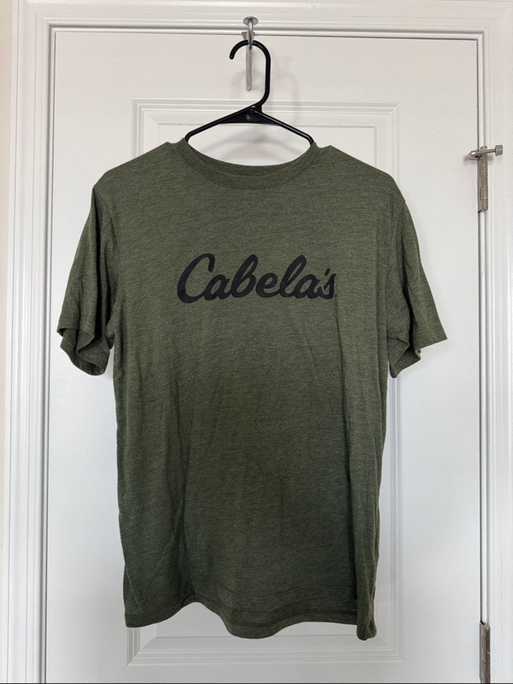 Cabela's Olive Green Script Logo Short Sleeve Tee